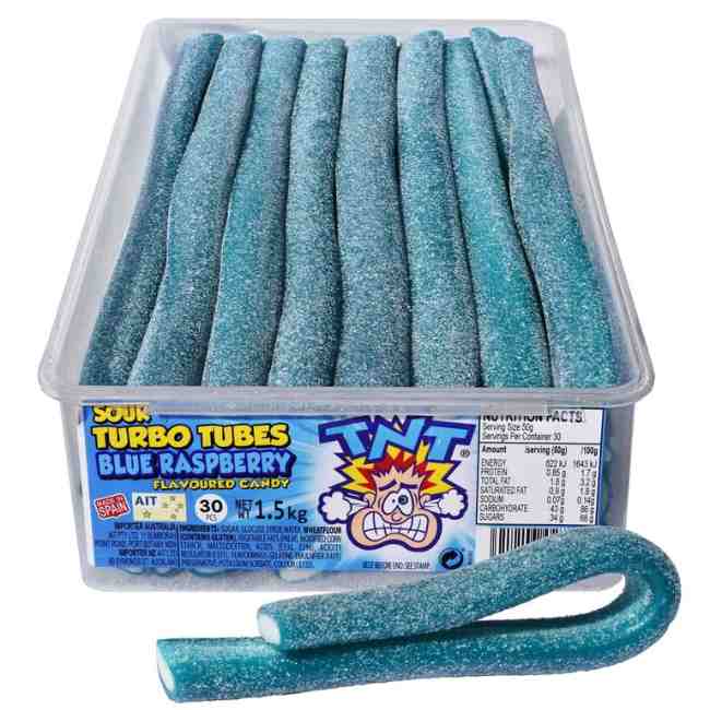Sour Turbo Tubes Blue Raspberry