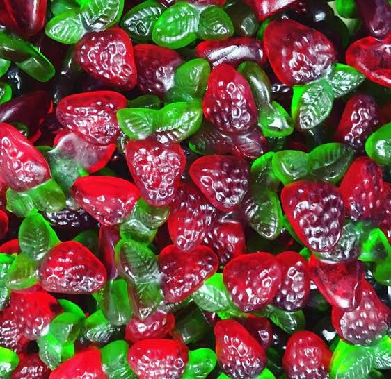 Mini bag gummy strawberry leafs 250g
