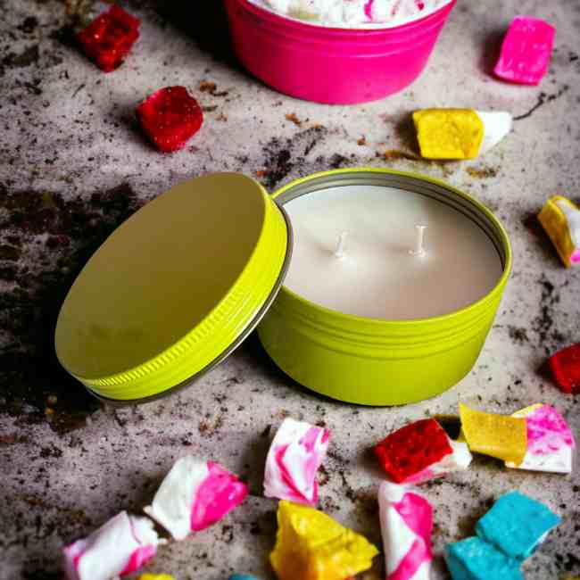 Candy candle tins